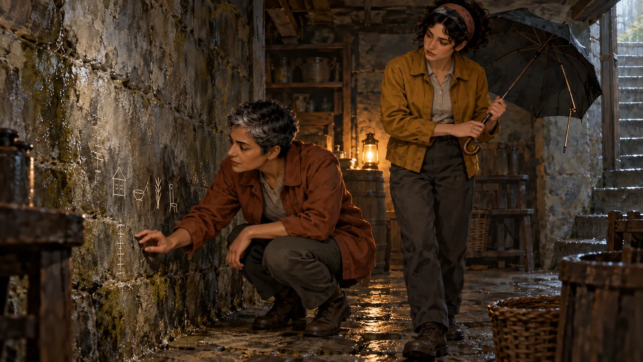 Cover illustration for Treasure written low on a wall