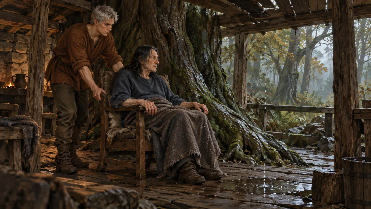 Cover illustration for The chair beneath the roots