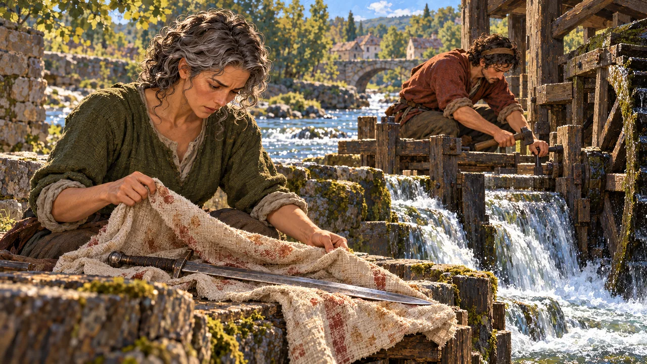 Cover illustration for The blade in the bread cloth